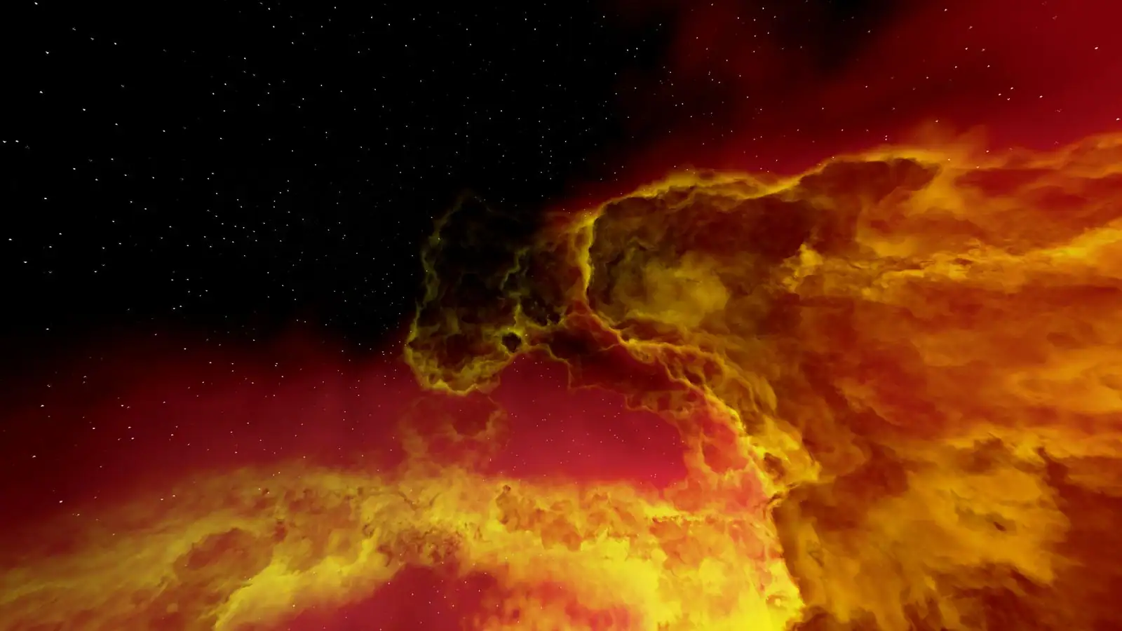 Nébuleuse colorée et champ d'étoiles dans l'espace profond, image illustrative de science-fiction